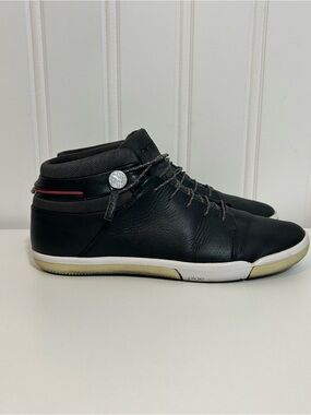 Plae abra wp black leather boots